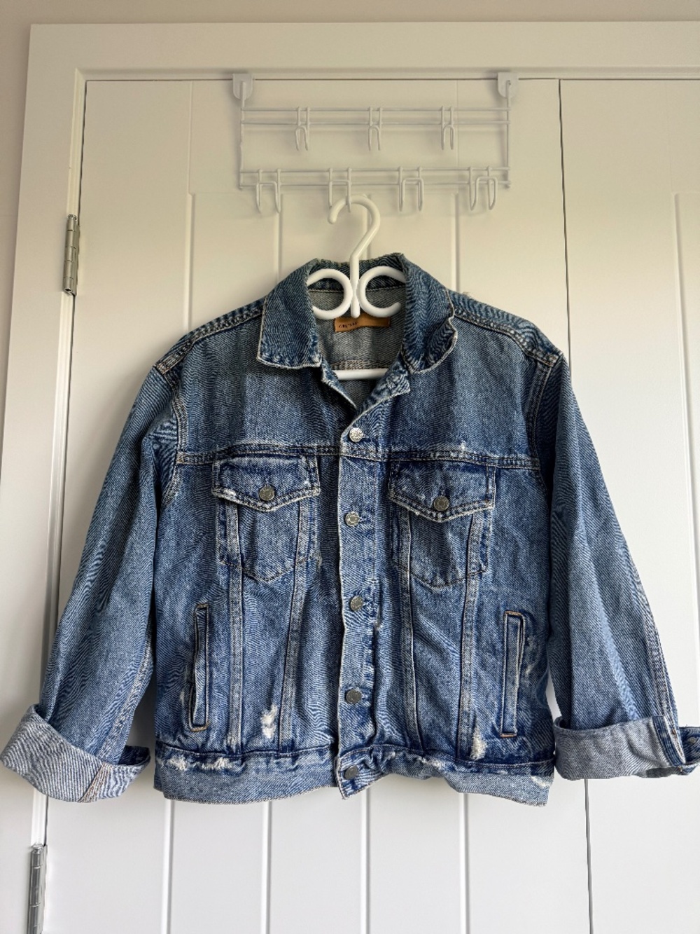 GRLFRND Kim Distressed Denim Jacket (Style # G994)